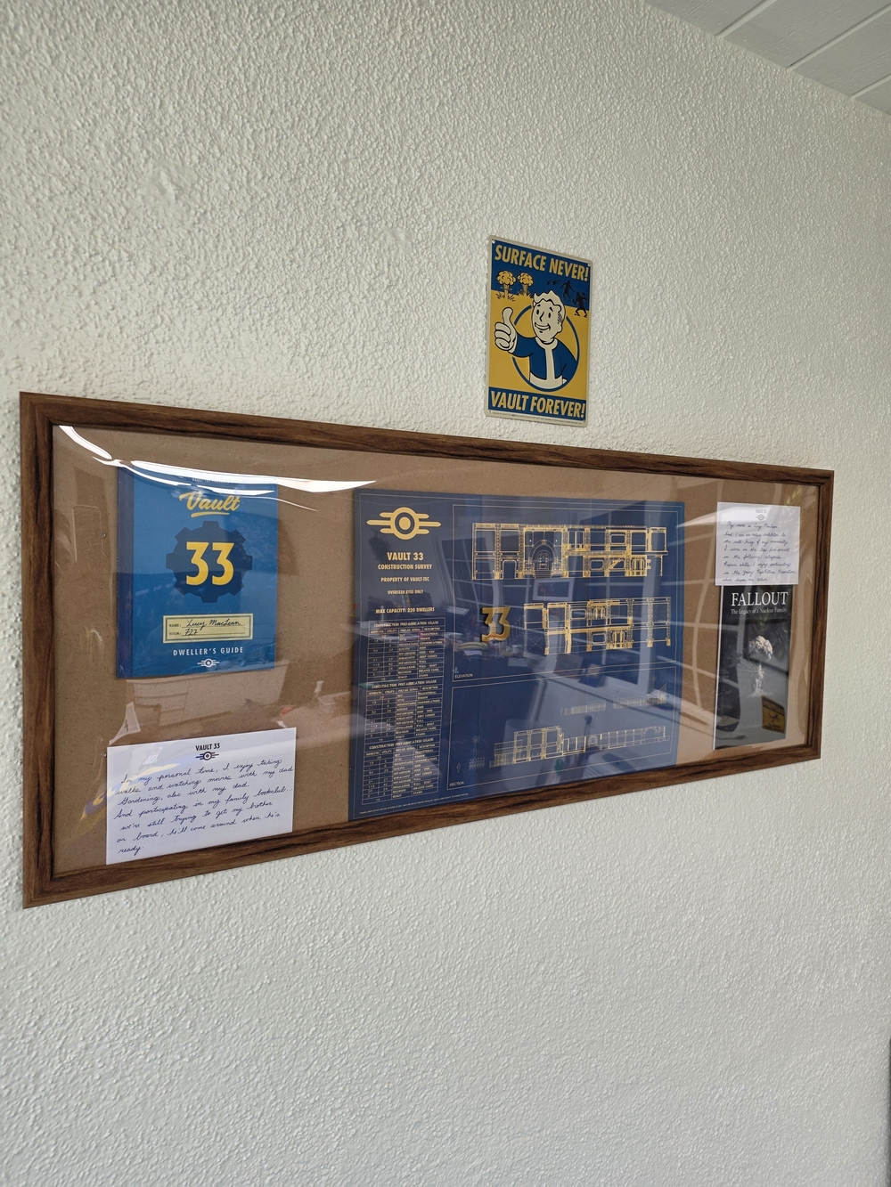 Vault 33 Framed Blueprint Display - Blue & Yellow